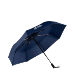 Parapluie pliable en RPET pongee à ouverture auto Ø98 cm couleur bleu marine avec zone d'impression