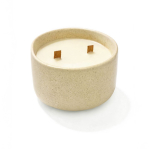Bougie parfumée en céramique à double mèche bois 320 g couleur beige quatrième vue