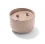 Bougie parfumée en céramique à double mèche bois 320 g couleur rose clair  sixième vue