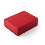Boîte cadeau rigide en carton à fermeture magnétique 1200 g/m² couleur rouge deuxième vue