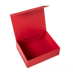 Boîte cadeau rigide en carton à fermeture magnétique 1200 g/m² couleur rouge troisième vue