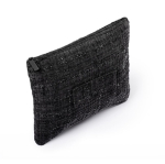 Trousse plate bouclée en polyester avec zip 270 g/m² couleur noir cinquième vue