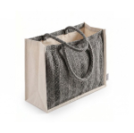 Sac en coton recyclé à large base et soufflet 530 g/m² couleur noir troisième vue