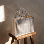 Sac en coton recyclé à large base et soufflet 530 g/m² première vue