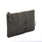 Trousse plate en coton recyclé à chevrons 530 g/m² couleur noir deuxième vue