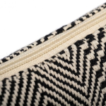 Trousse plate en coton recyclé à chevrons 530 g/m² couleur noir troisième vue