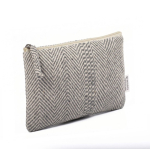 Trousse plate en coton recyclé à chevrons 530 g/m² couleur gris deuxième vue