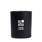 Bougie parfumée en céramique mate avec mèche en bois 140 g couleur noir avec zone d'impression