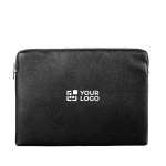 Housse PU pour ordinateur 15,6'' avec mousse et zip couleur noir avec zone d'impression