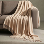 Grande couverture en acrylique et viscose au toucher doux 250 g/m² couleur marron cinquième vue