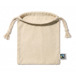 Petit sac en coton Fairtrade finition naturelle 105 g/m² couleur naturel troisième vue