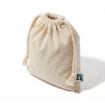 Petit sac en coton Fairtrade finition naturelle 105 g/m² couleur naturel quatrième vue