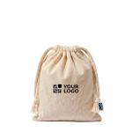 Petit sac en coton Fairtrade finition naturelle 105 g/m² couleur naturel avec zone d'impression