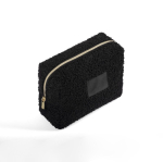 Trousse en polyester finition sherpa avec zip 360 g/m² couleur noir quatrième vue