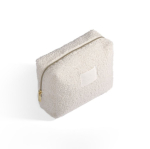 Trousse en polyester finition sherpa avec zip 360 g/m² couleur naturel troisième vue