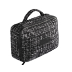 Trousse effet tweed en polyester à grande ouverture 270 g/m² couleur noir troisième vue