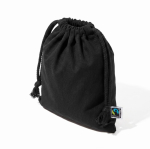 Sac pochon noir en coton Fairtrade léger 105 g/m² couleur noir quatrième vue