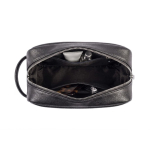 Trousse en PU avec zip et double poche intérieure 200 g/m² couleur noir vue détail 4