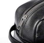 Trousse en PU avec zip et double poche intérieure 200 g/m² couleur noir vue détail 5 