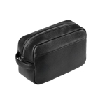 Trousse en PU avec zip et double poche intérieure 200 g/m² couleur noir deuxième vue