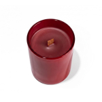 Bougie parfumée en céramique brillante, mèche bois 140 g couleur rouge vue détail 5 