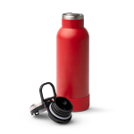 Bouteille en acier inoxydable recyclé avec bouton d’ouverture 480ml couleur rouge vue détaillée 2