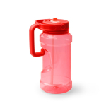 Gourde de sport en plastique avec paille rabattable et poignée 1.5L couleur rouge première vue d'usage