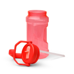 Gourde de sport en plastique avec paille rabattable et poignée 1.5L couleur rouge vue détaillée 2