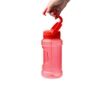Gourde de sport en plastique avec paille rabattable et poignée 1.5L couleur rouge vue détaillée 3