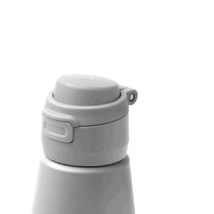 Bouteille en acier inoxydable 750ml avec fermeture anti-goutte renforcée couleur gris
