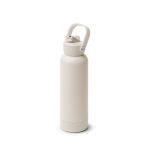 Bouteille en acier inoxydable recyclé à double paroi avec poignée et paille 730ml couleur beige première vue d'usage