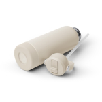 Bouteille en acier inoxydable recyclé à double paroi avec poignée et paille 730ml couleur beige vue détaillée 2