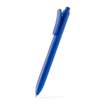 Stylo avec clip pince assorti, plastique mat et encre bleue couleur bleu roi première vue d'usage