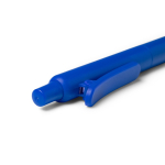 Stylo avec clip pince assorti, plastique mat et encre bleue couleur bleu roi vue détaillée 2