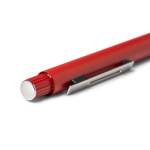 Stylo en aluminium recyclé à finition mate et encre bleue couleur rouge vue détaillée 2