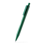 Stylo à bille en aluminium finition mate avec recharge jumbo et encre bleue couleur vert première vue d'usage