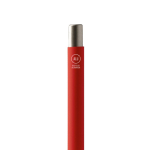Stylo à poussoir en aluminium recyclé au toucher gomme et encre bleue couleur rouge vue détaillée 3
