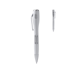Stylo en plastique avec lampe LED, mécanisme à bouton-poussoir et encre bleue vue principale