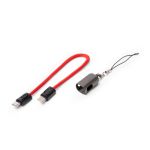 Porte-clés avec câble de charge et transfert de données, connexion type C 60W couleur rouge vue détaillée 3