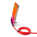 Câble chargeur type C pliable avec support pour mobile 60W couleur rouge vue détaillée 2