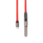 Câble chargeur type C pliable avec support pour mobile 60W couleur rouge vue détaillée 3