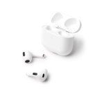Écouteurs sans fil en plastique avec kit mains libres et Bluetooth couleur blanc première vue d'usage