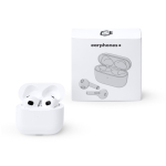 Écouteurs sans fil en plastique avec kit mains libres et Bluetooth couleur blanc vue détaillée 1