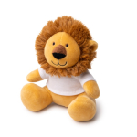 Peluche animal assis avec t-shirt blanc personnalisable couleur marron première vue d'usage