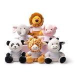 Peluche animal assis avec t-shirt blanc personnalisable couleur marron vue détaillée 2