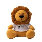 Peluche animal assis avec t-shirt blanc personnalisable vue principale