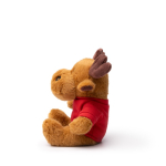 Peluche de renne assis en polyester doux avec t-shirt uni couleur rouge vue détaillée 1