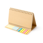 Carnet planificateur en carton recyclé à couverture rigide avec anneaux couleur naturel première vue d'usage