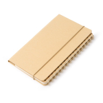 Carnet planificateur en carton recyclé à couverture rigide avec anneaux couleur naturel vue détaillée 1