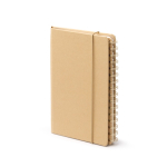 Carnet planificateur en carton recyclé à couverture rigide avec anneaux couleur naturel vue détaillée 5